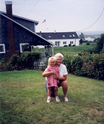 Aunt Rae & Alley at cottage in Menemsha