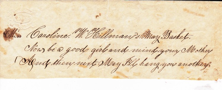 Caroline Hillman’s May Basket ~ May Day c.1848